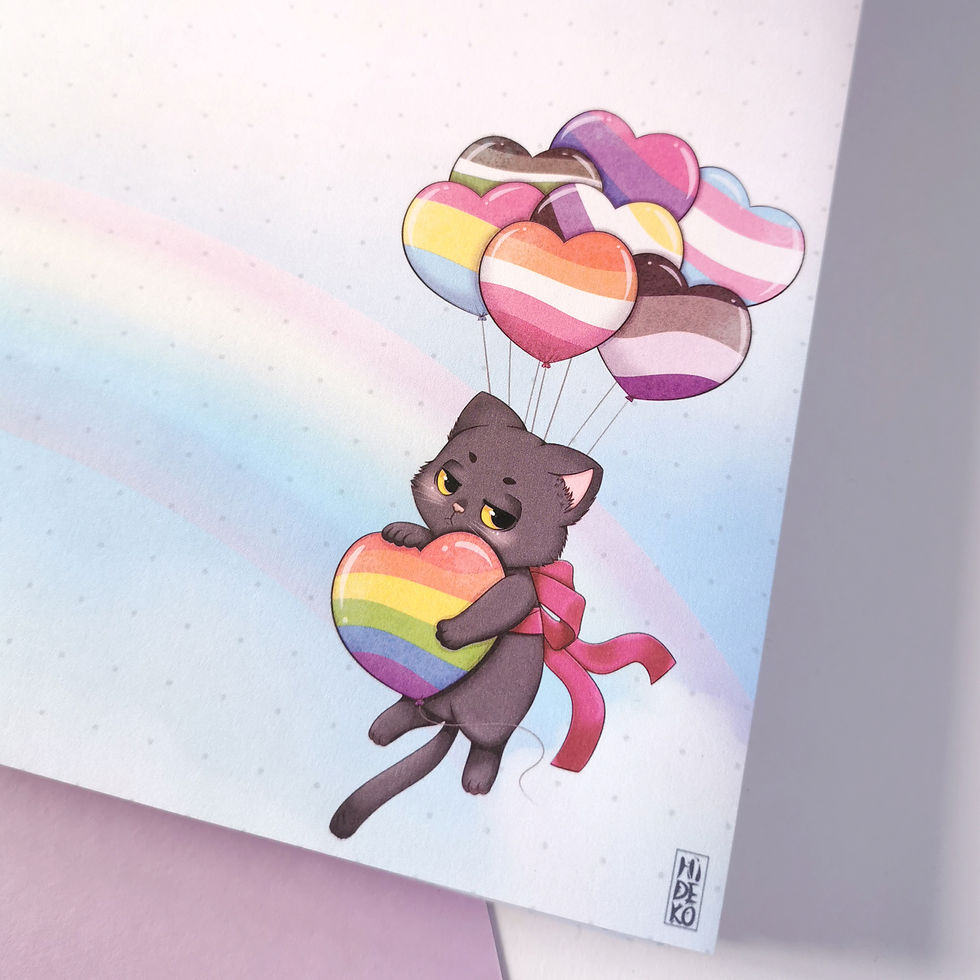 Miniaturbild: LGBTQ Love is Love Pride Neko Notizblock A5