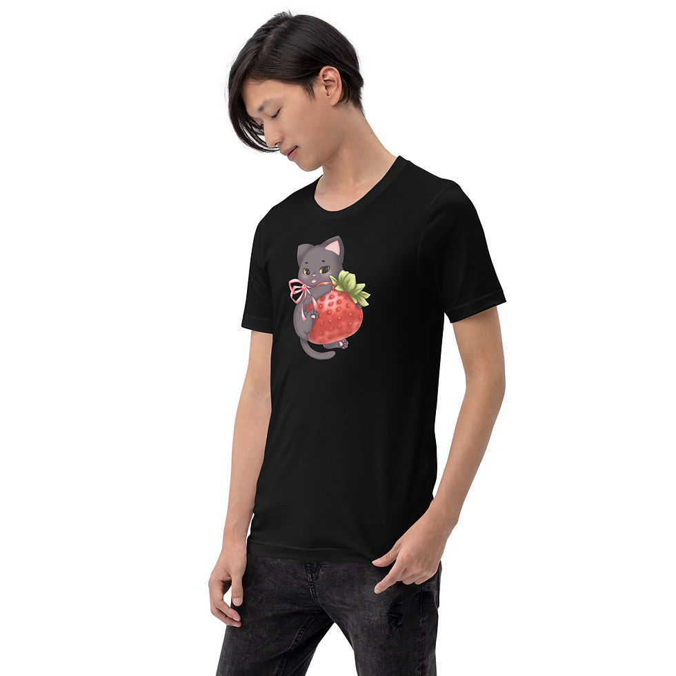Miniaturbild: Grumpy Erdbeer Neko - Unisex T-Shirt bis 5 XL