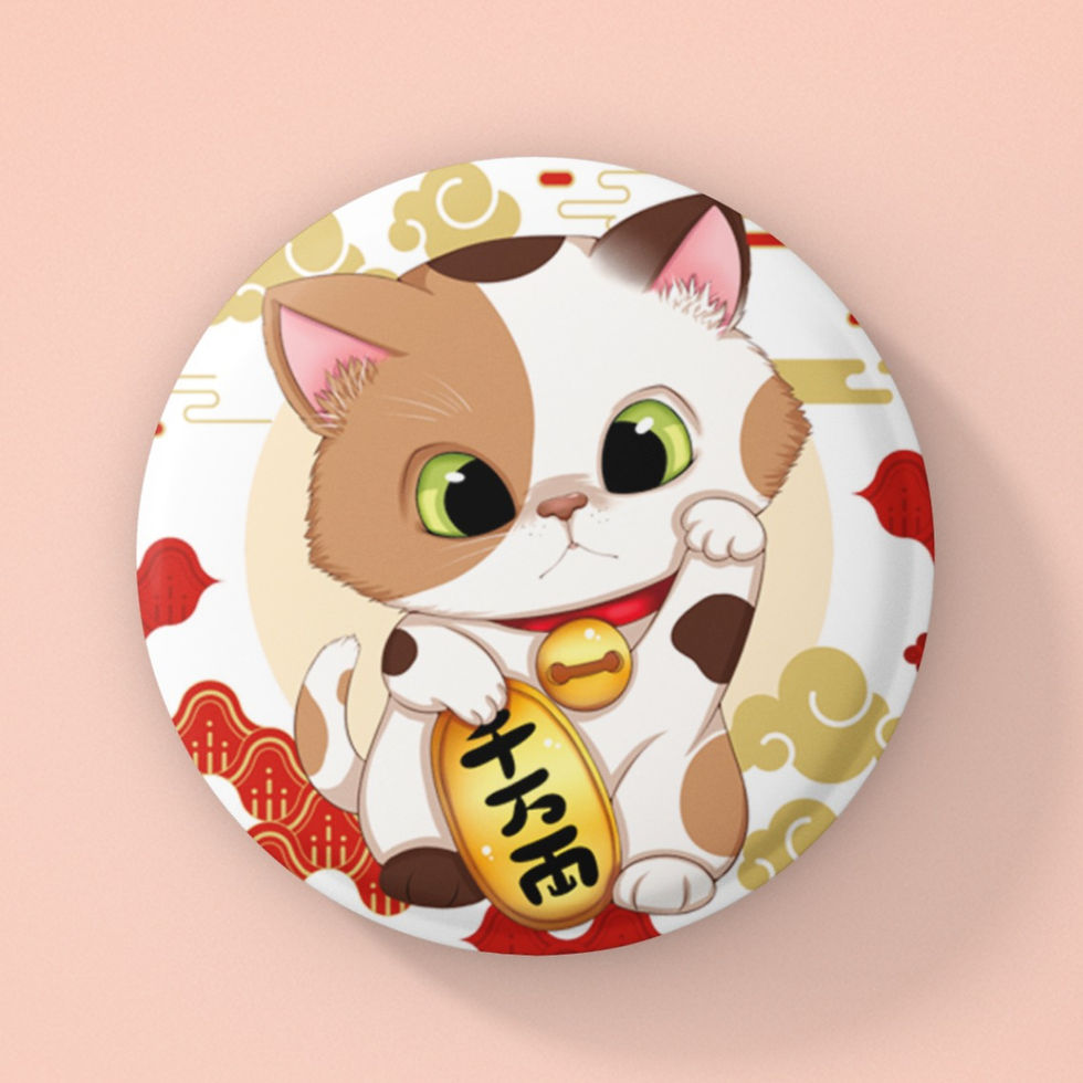 Magnet Maneki Neko dreifarbig