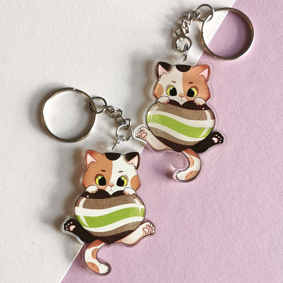 Miniaturbild: Agender Pride Neko Acryl Anhänger