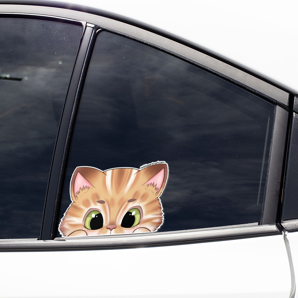 Miniaturbild: kawaii orange Neko Peeker Sticker