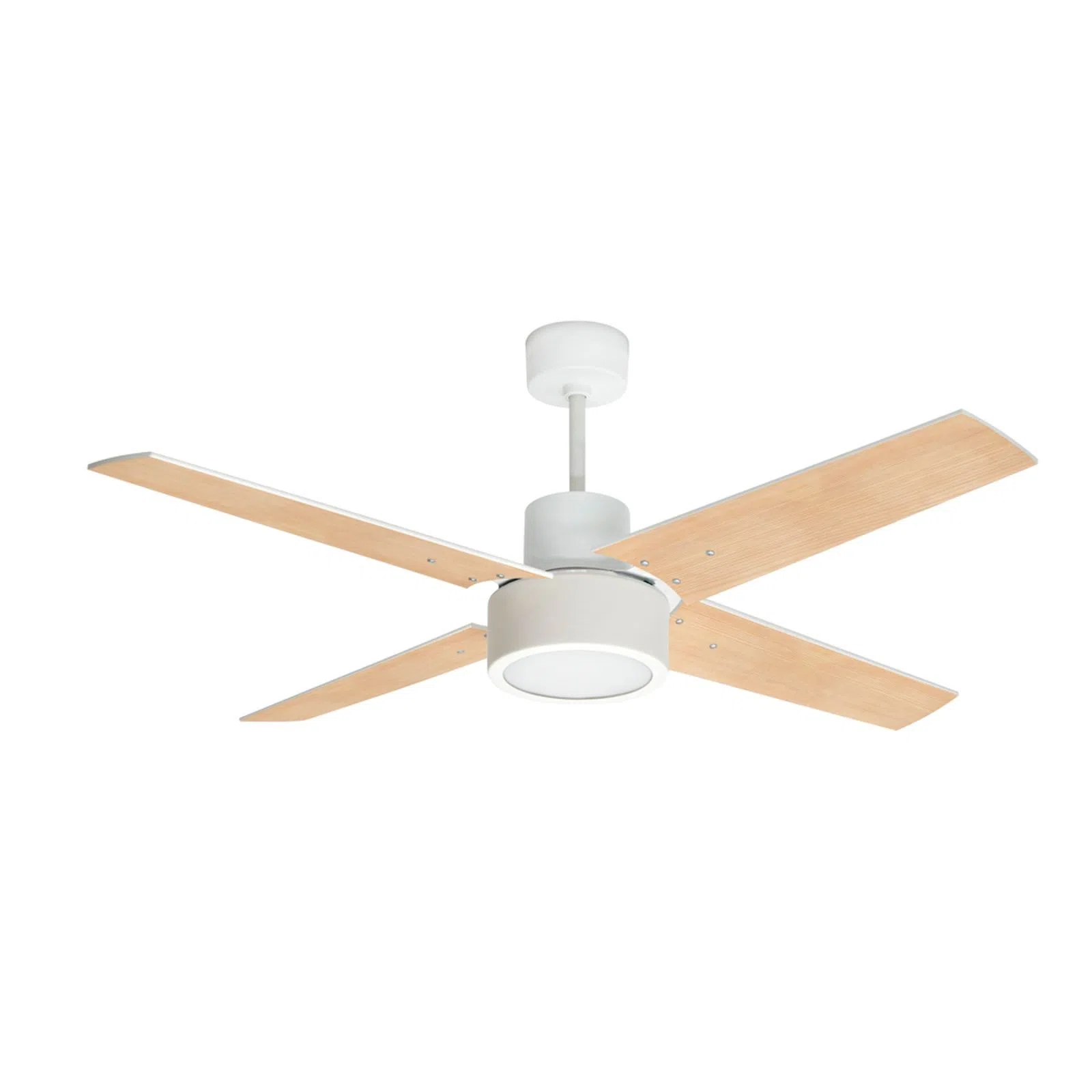Ventilador de techo haya y blanco