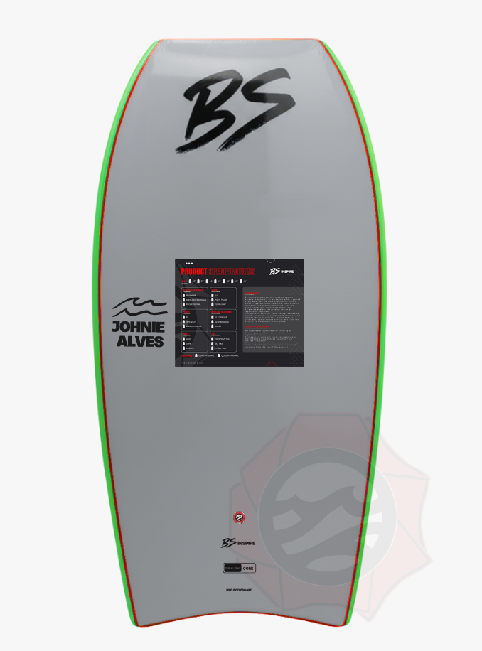 Miniatura: Bodyboard BS Inspire | Johnie Alves | Laranja-Cinza | Crescent Tail