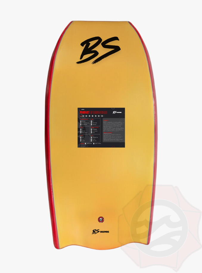 Miniatura: Bodyboard BS Inspire | Modelo Adventure | Vermelho-Amarelo | Bat Tail