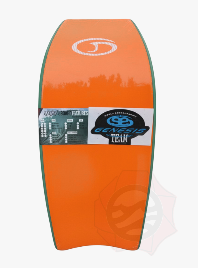 Miniatura: Bodyboard Genesis | Modelo Extreme | Verde Escuro-Laranja | Crescent Tail