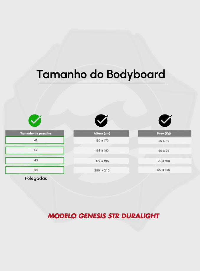 Miniatura: Bodyboard Genesis | STR  Roberto Bruno | Azul Claro-Preto | Crescent Tail