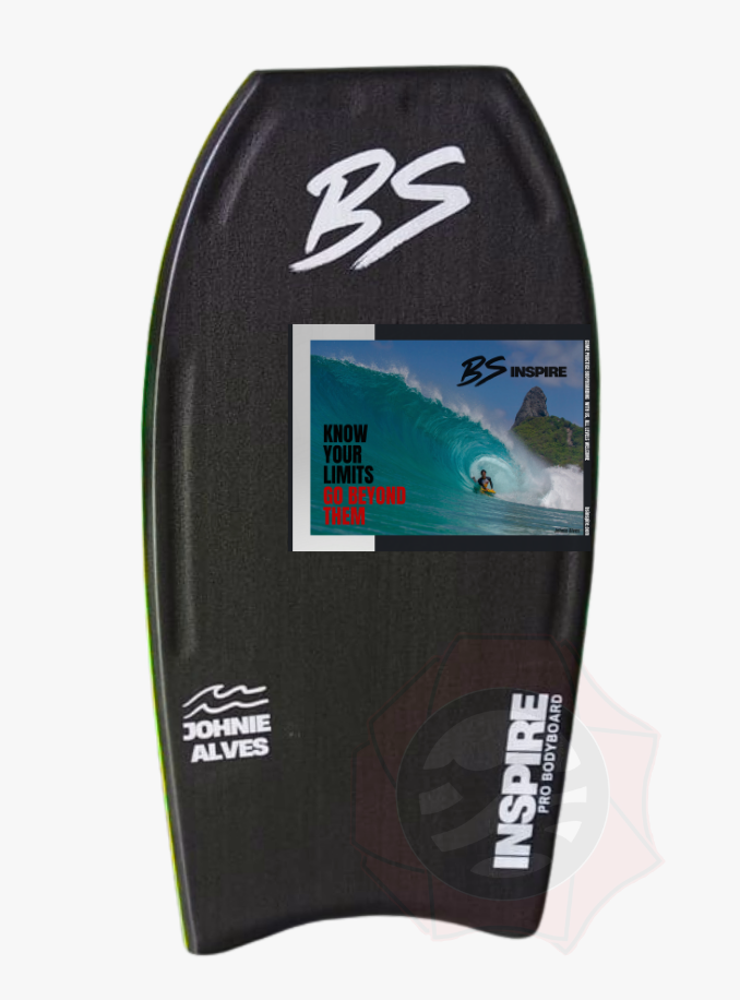Miniatura: Bodyboard BS Inspire | Johnie Alves | Preto-Cinza | Crescent Tail