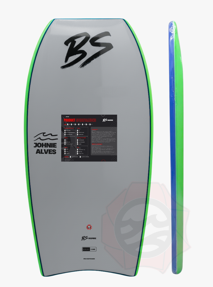 Miniatura: Bodyboard BS Inspire | Johnie Alves | Azul Royal-Cinza | Crescent Tail