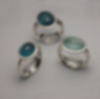 bagues argent et aigue marines