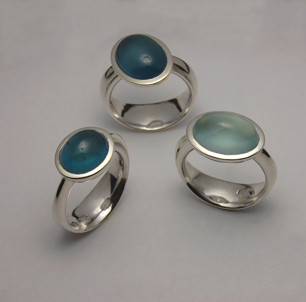 bagues argent et aigue marines