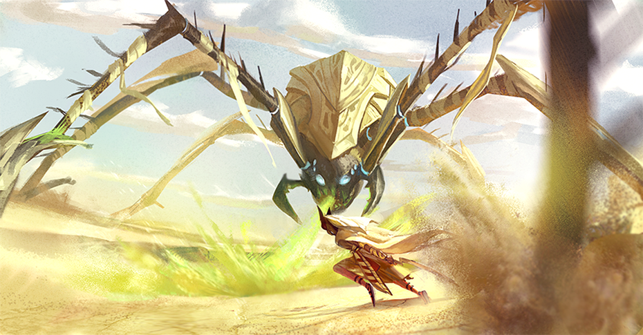 Akhet against the tomb guardian