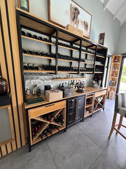 oak and steel wine celler