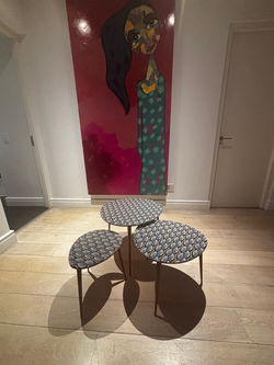 Resin and fabric side tables