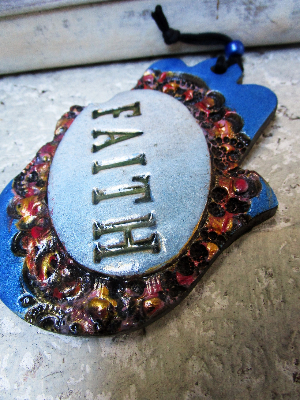 Thumbnail: ceramic faith hamsa wall hanging.