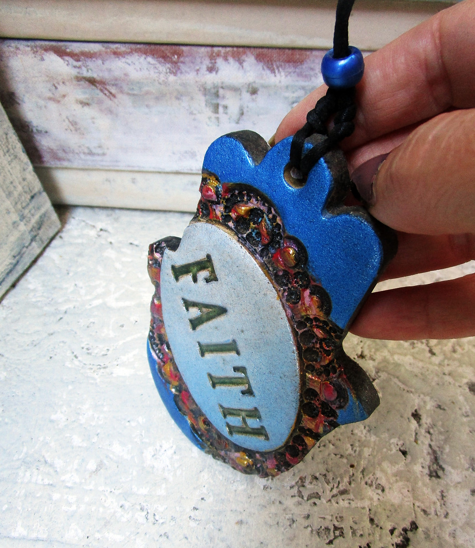 Thumbnail: ceramic faith hamsa wall hanging.