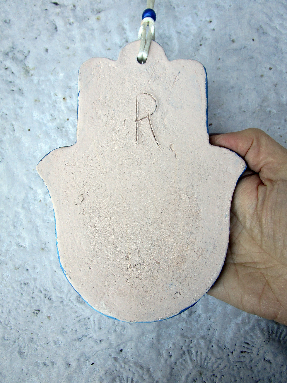 Thumbnail: ceramic fairy door hamsa wall hanging