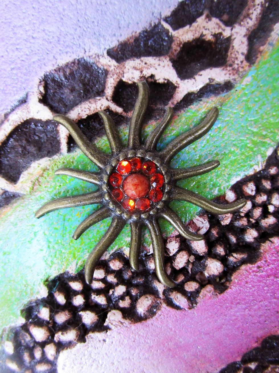 Thumbnail: Ceramic handmade hamsa sun wall hanging.