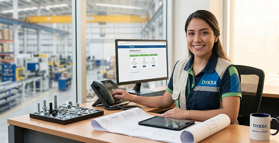 Empleada de Dyksa dando el mejor servicio al cliente