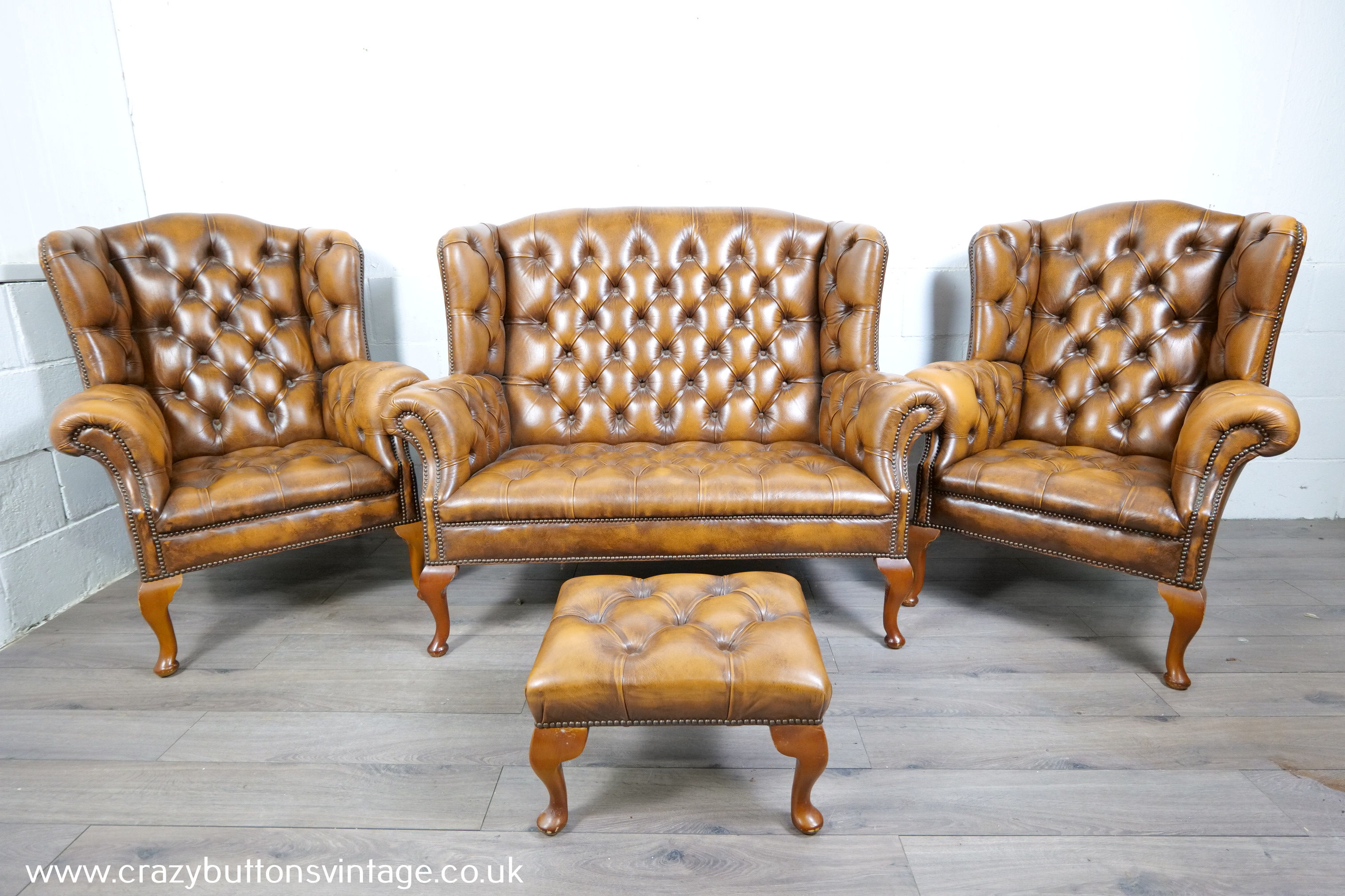 Chesterfield 4 piece suite cigar brown