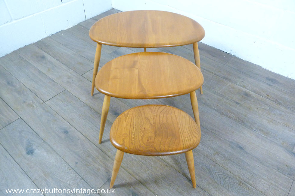 Thumbnail: Ercol pebbles blonde nest of tables