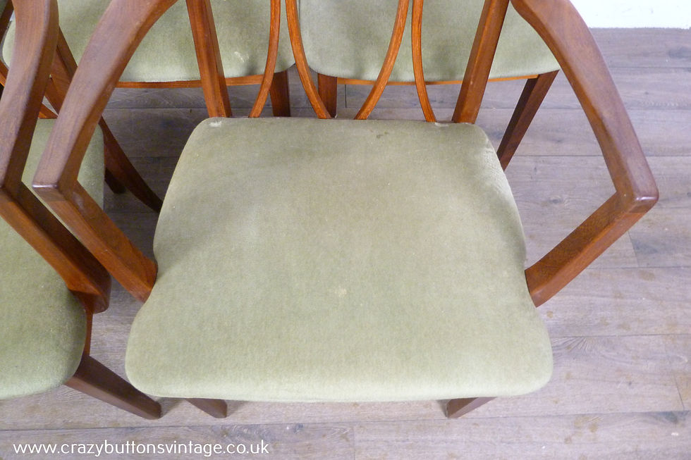 Thumbnail: G Plan curved back dining chairs two carvers