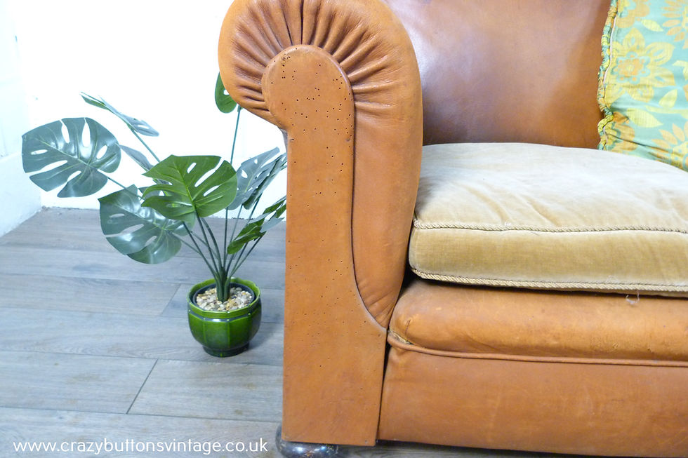 Thumbnail: French art deco club sofa drop end