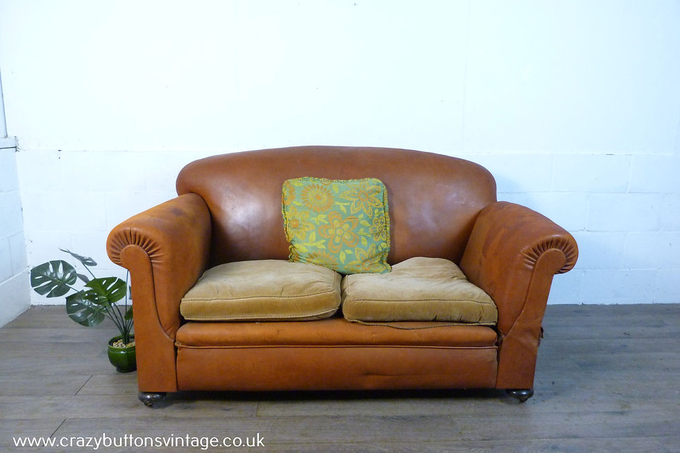 Thumbnail: French art deco club sofa drop end