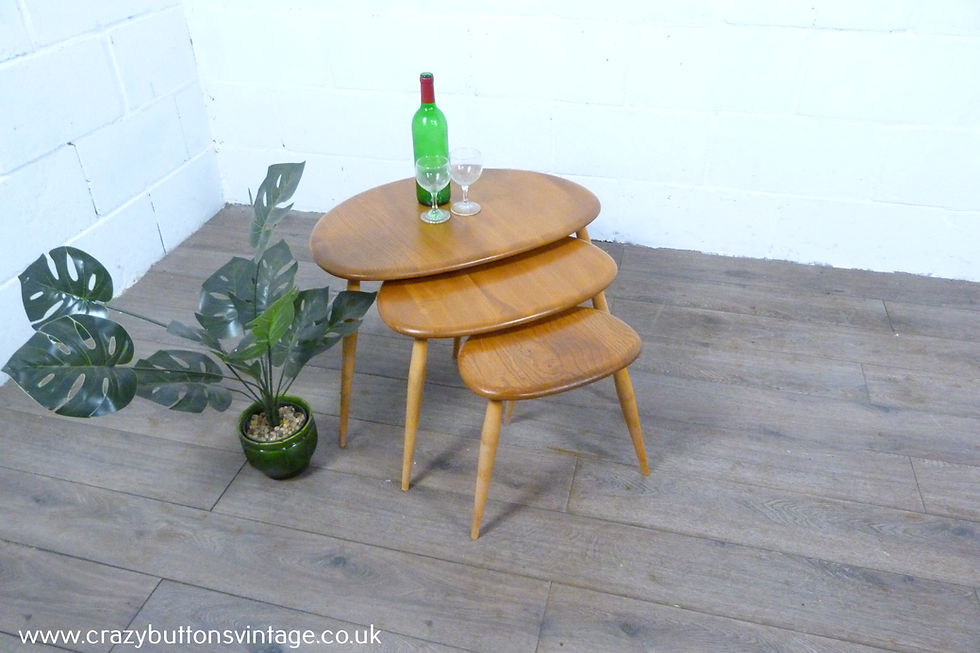 Ercol pebbles blonde nest of tables