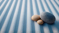 Water falling on smooth stones