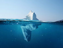 The iceberg metaphor represents sobriety without addressing the underlying trauma.