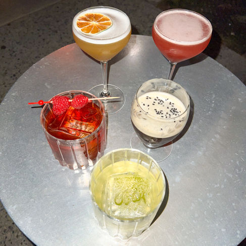 a variety of drinks at the Keefer Bar in Vancouver