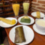 humitas, Quimbolitos, tamales, and juice