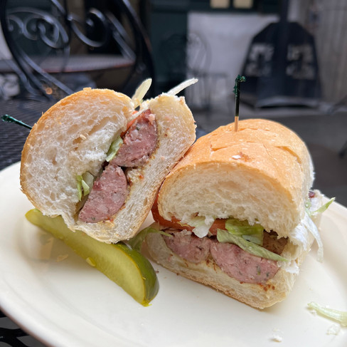 alligator sausage po boy