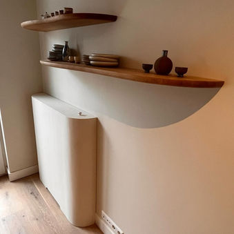 radiatorombouw, zwevende wandplank, wandplank, blinde bevestiging