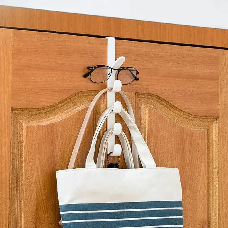 Miniature : 1pc Bedroom Door Hanger Clothes Hanging Rack Over the Door Plastic Home Storage