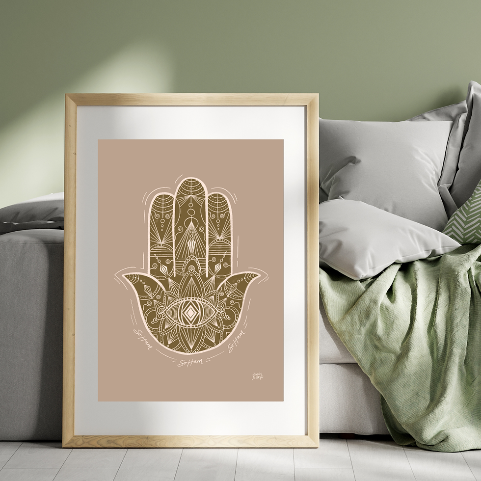 Thumbnail: so ham hamsa print | spiritual art print | high quality giclee no fade
