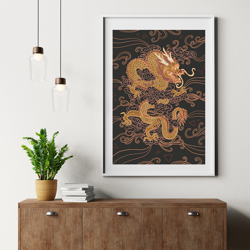 Thumbnail: chinese dragon | spiritual art print | high quality giclee no fade print