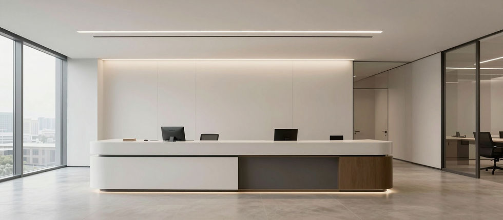 Corporate professionals discussing strategy in a modern office