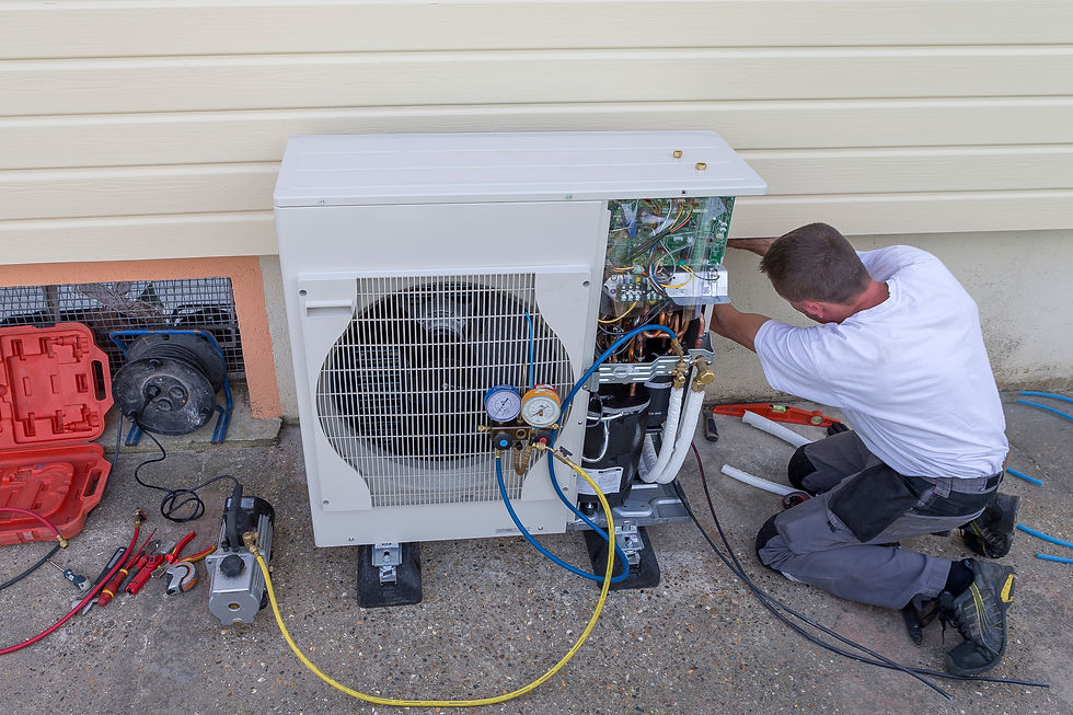 work installing a circulation heat pump
