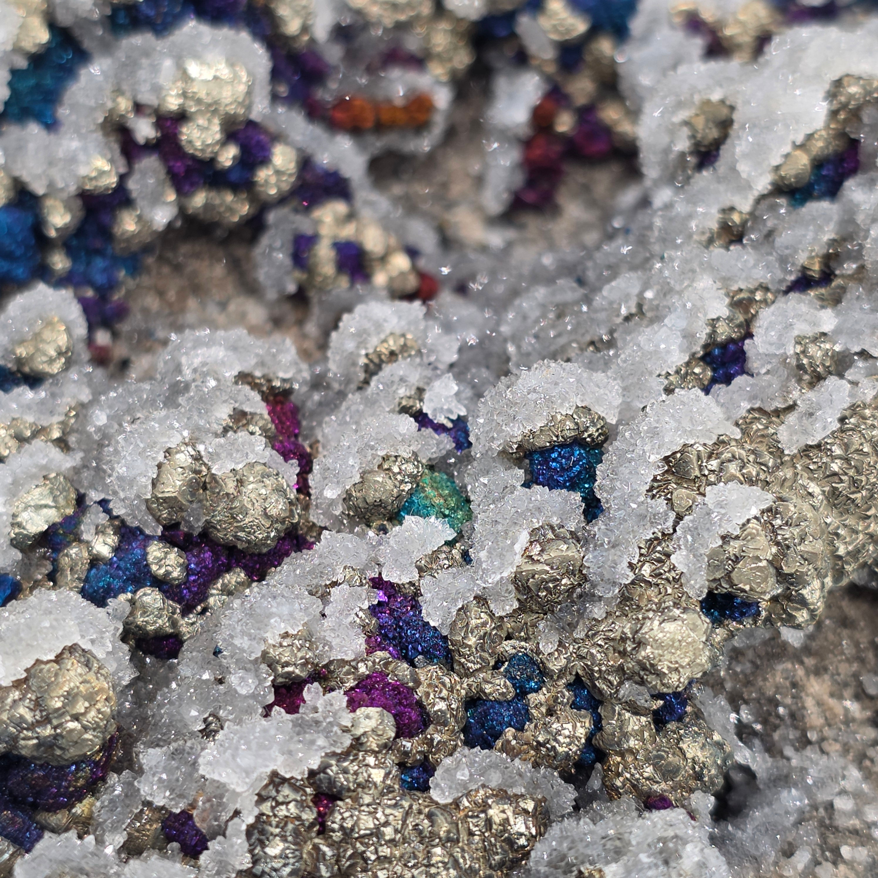 Epic Glitter Quartz with Colored Rainbow Chalcopyrite