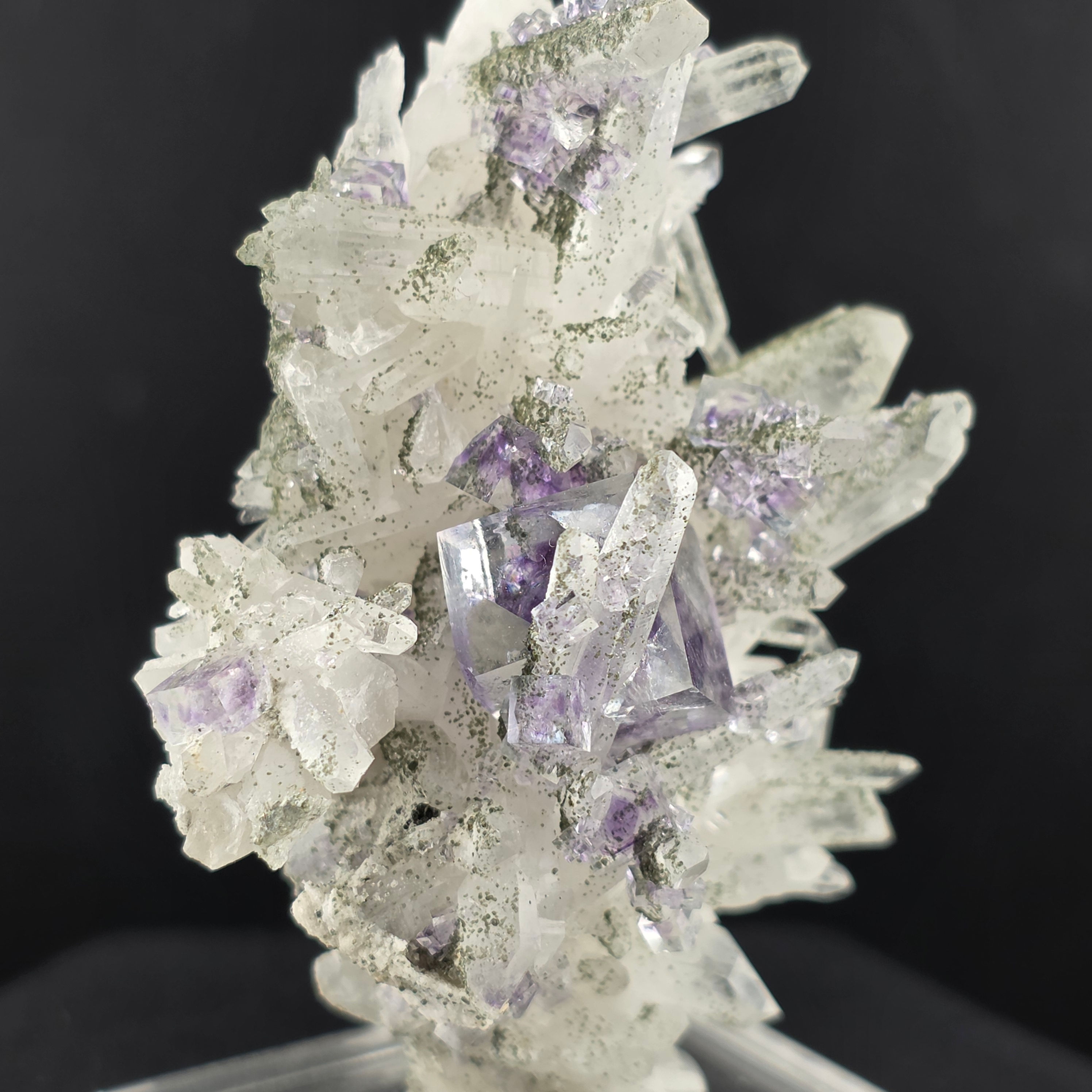 Fluorite on Quartz with Epidote
