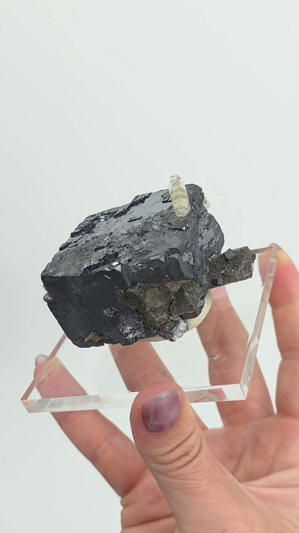Thumbnail: Awesome Calcite DT on Huge Galena Crystal, Sweetwater
