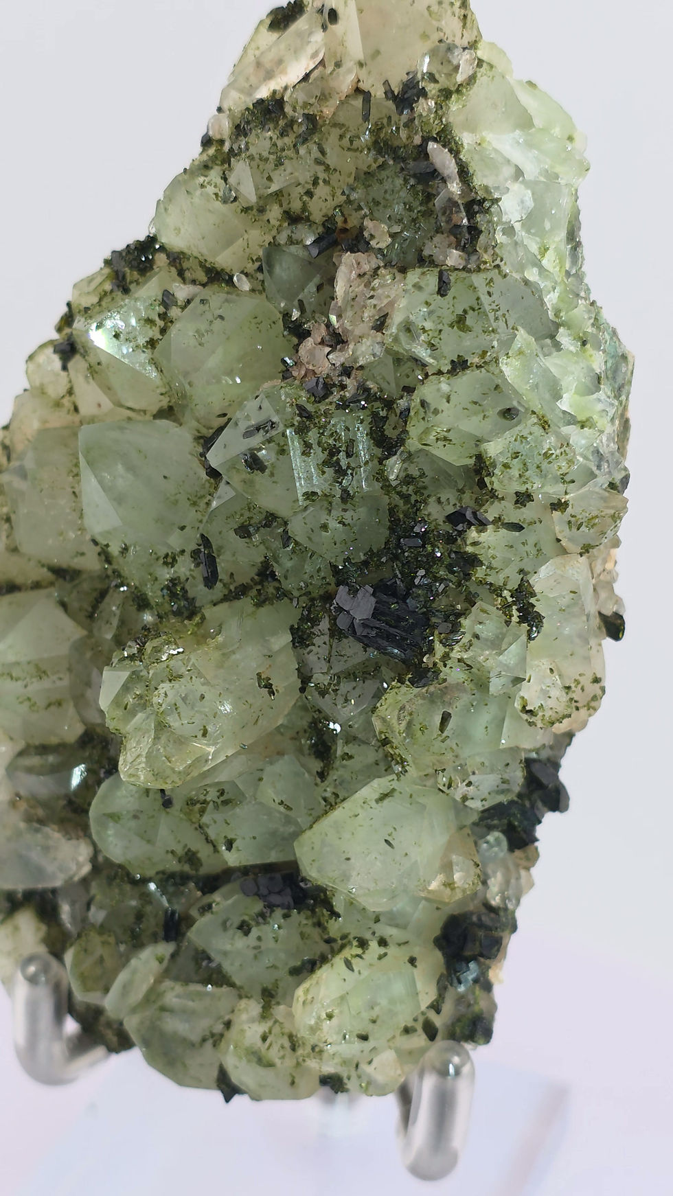 Thumbnail: Quartz and Epidote - Matcha Green Mineral with Dark Crystals
