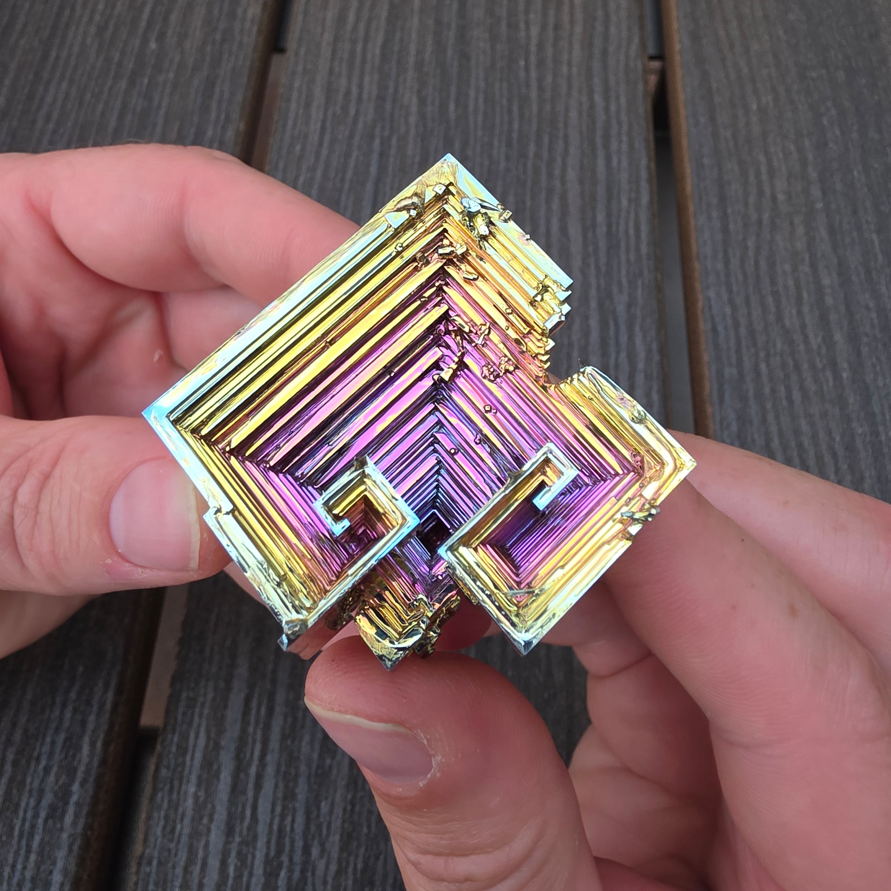 Jumbo Rainbow Bismuth Crystal | EXACT ITEM SHOWN | Grown by us in USA