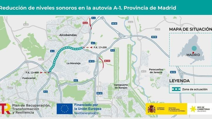 El Ministerio de Transportes instalará pantallas acústicas en la A-1 en su paso por La Moraleja y Alcobendas