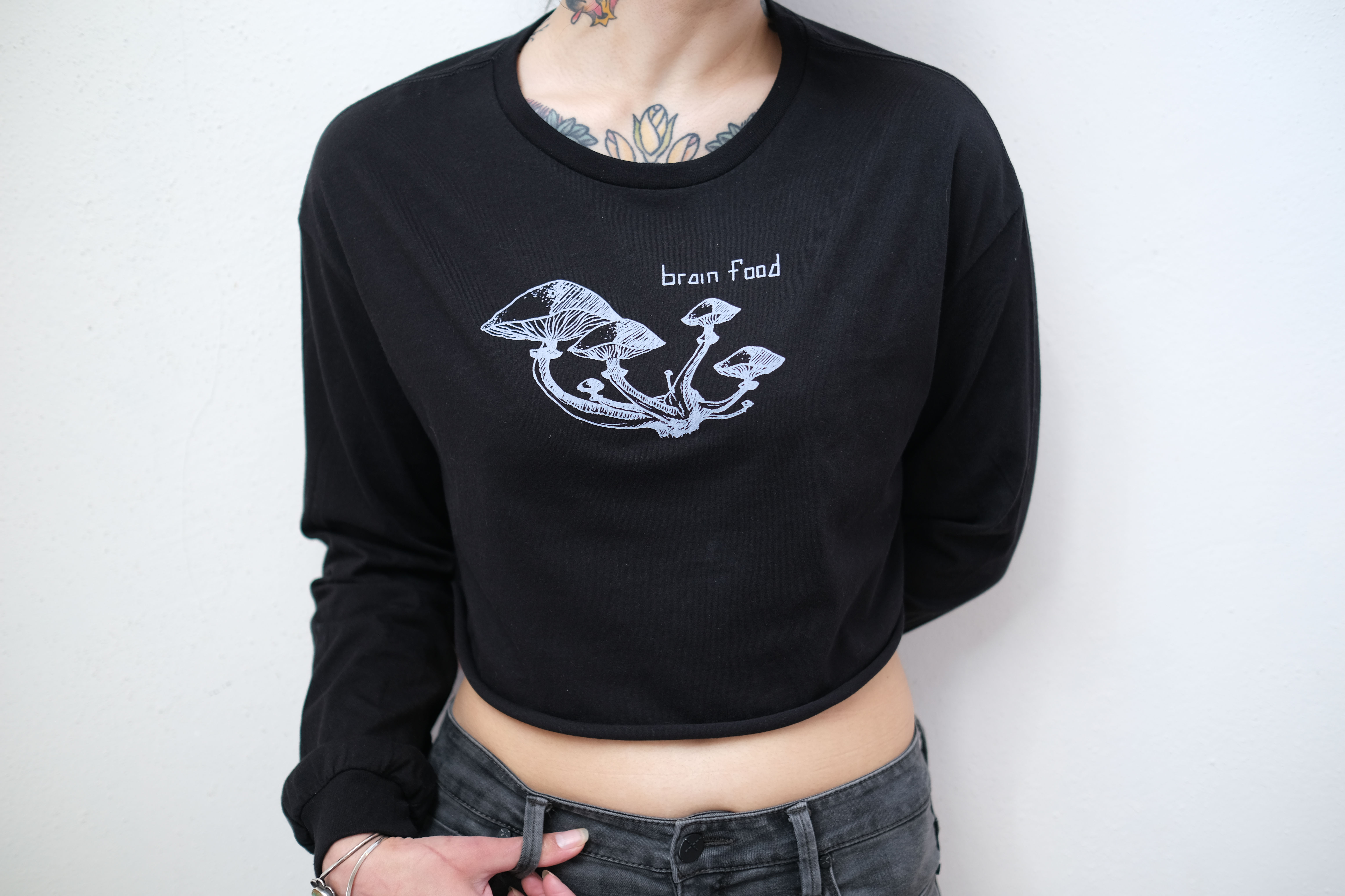 Brain Food CropLong-Sleeve