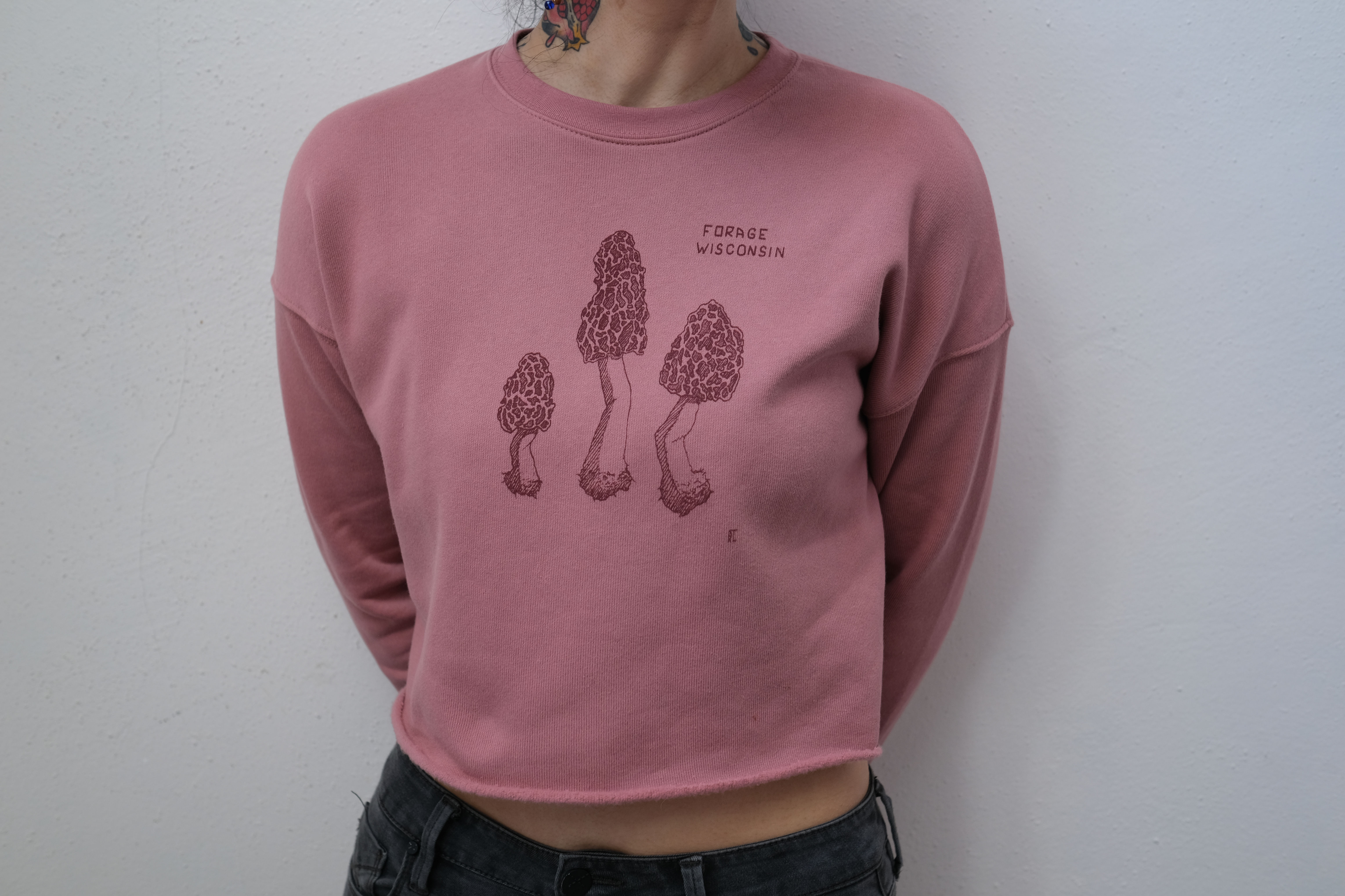Morels Crop Sweatshirt - Mauve