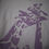 Thumbnail: Two giraffes printed in purple on a charcoal sweatshirt - front detail