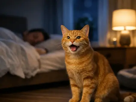 Why Your Cat Is Meowing at Night and What Helps