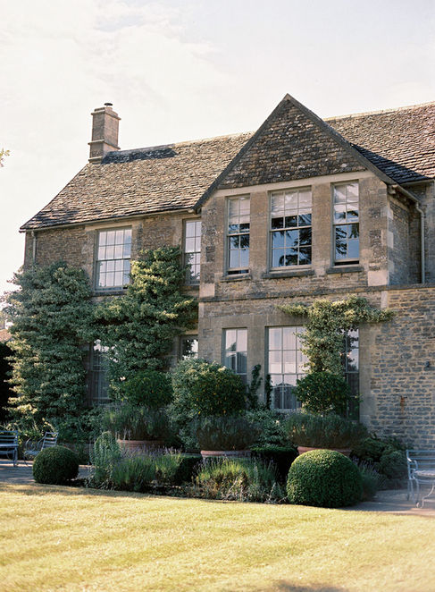 Welcome Party Wedding at Ox Barn Thyme Southrop with Oscar de la Renta Cherry Blossom Dress